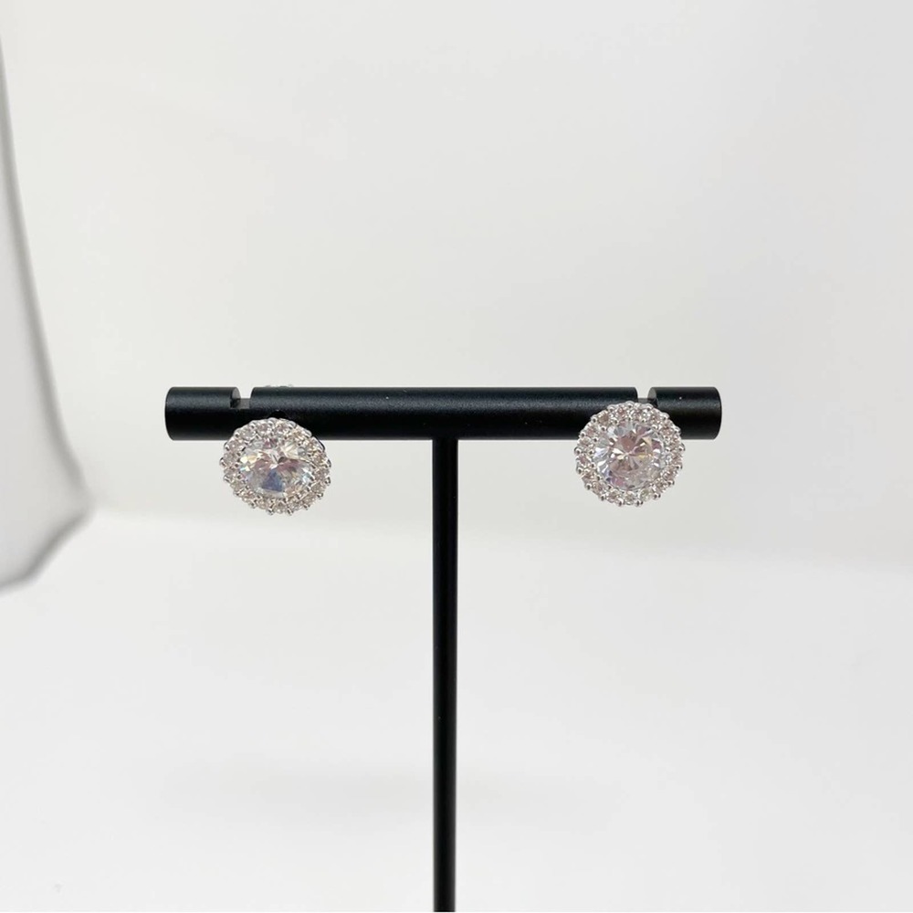 JTV Rhodium Plated Bella Luce Diamond Simulant Earrings